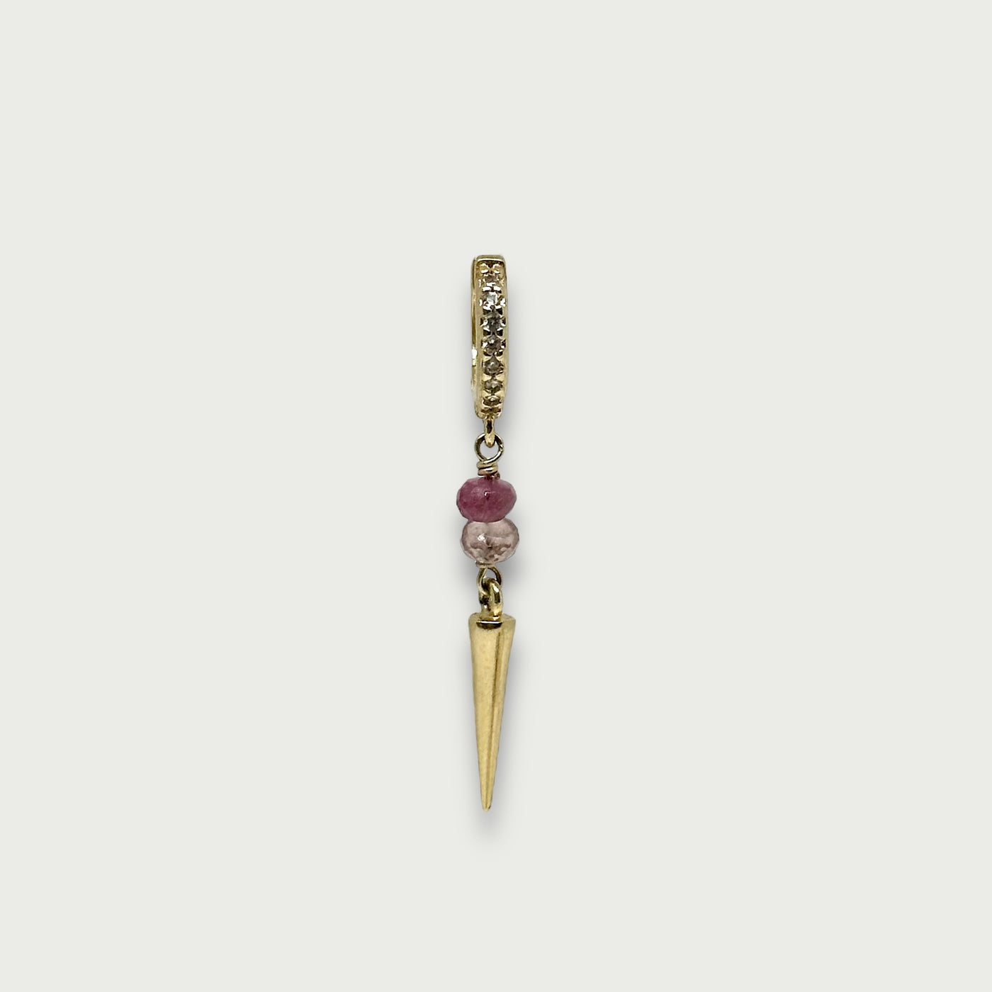 'Heartbeats' tourmaline earring (pink)